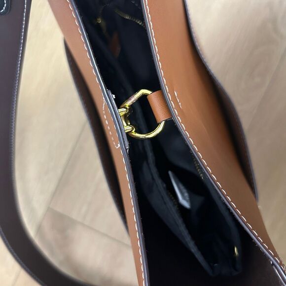 AALLYN Jordan Leather Bucket Bag -Cognac/Gold Hardware - Picture 14 of 16